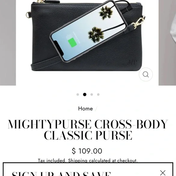 HButler Mighty Purse black pebbled leather crossbody - Picture 2 of 11